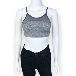 Gymshark Flex Strappy Sports Bra in Charcoal Marl/Pastel Grape - sz XS